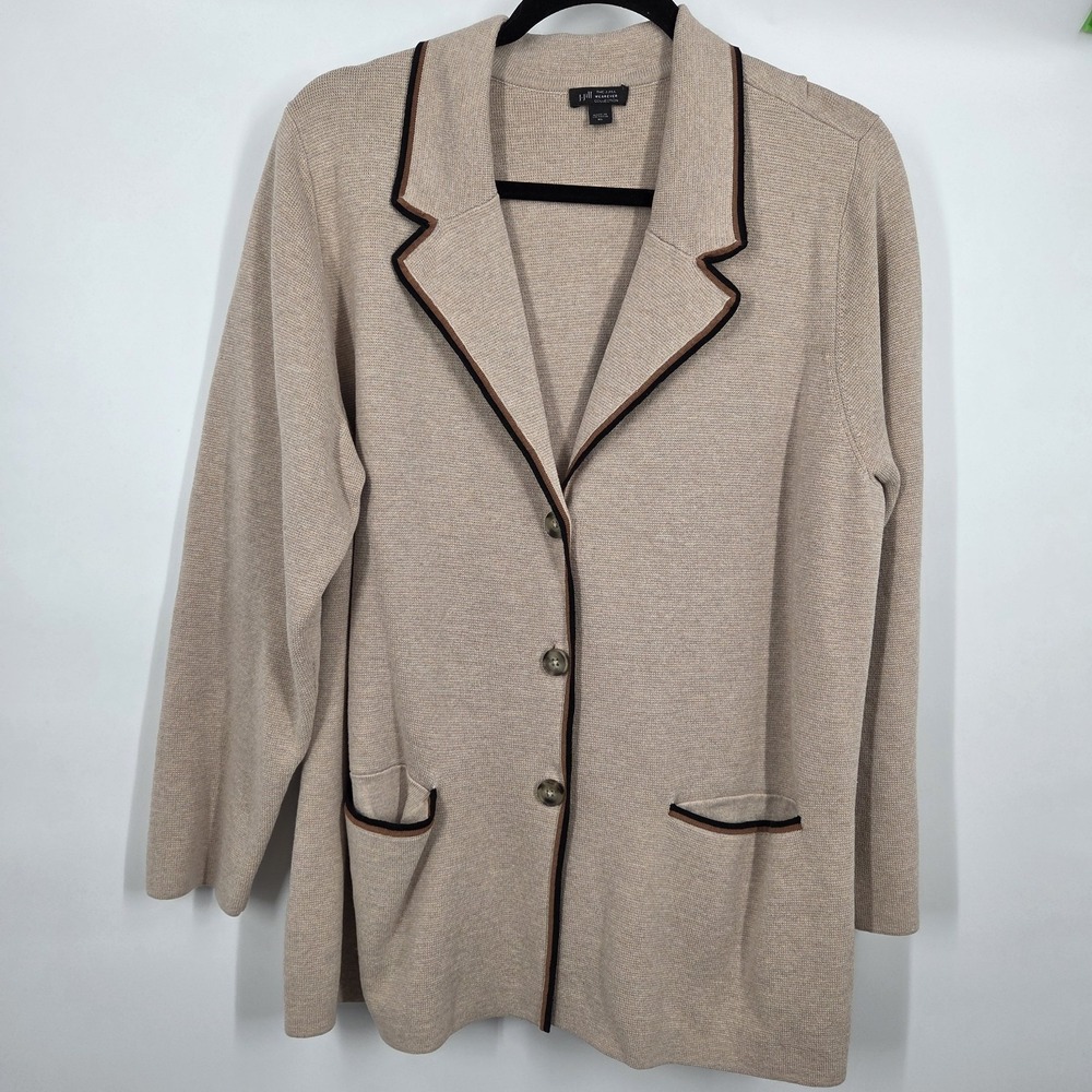 J.Jill WEAREVER COLLECTION Woman's Wearever Double-Knit Sweater-Jacket SZ XL